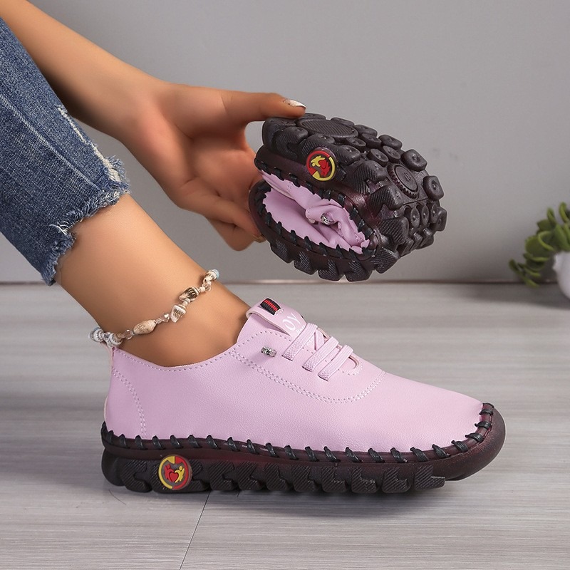 Oxford Lace Up Women - Sepatu Kasual Kulit Wanita, Model Tali,