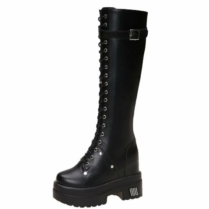 Sepatu Bot Setinggi Lutut Plat - Knee High Boots Women ulasan dan harga