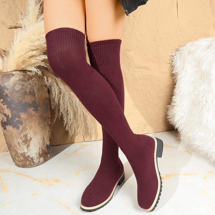Sepatu Bot Selutut Rajut Seder - Sock Boot Women ulasan dan harga
