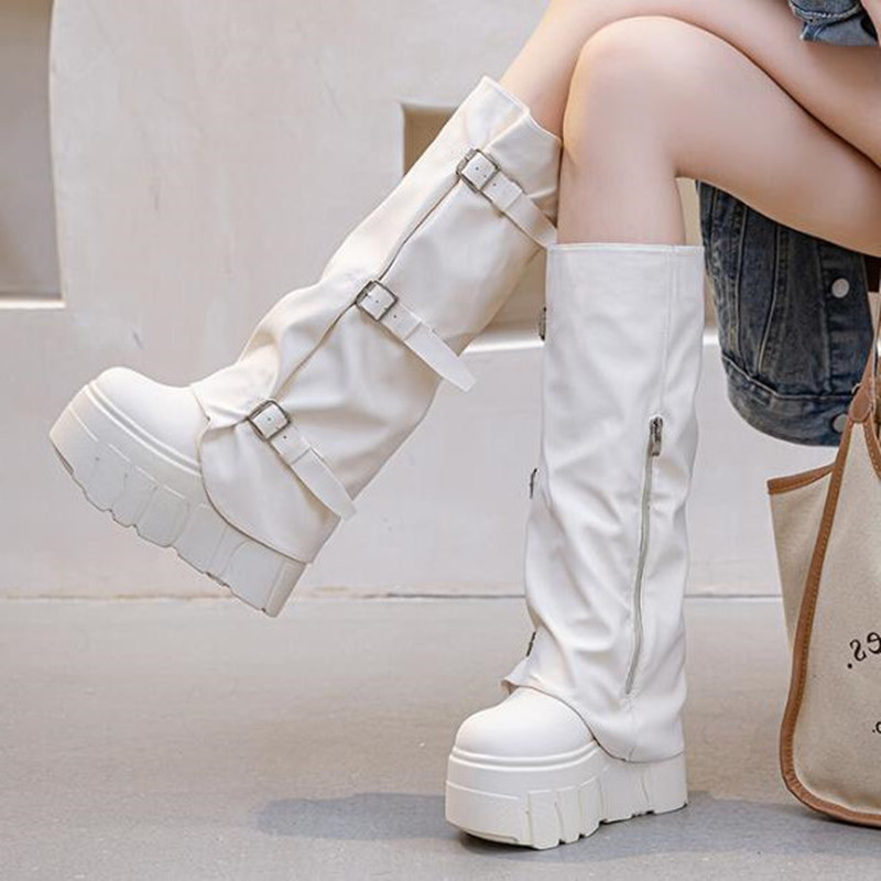 Sepatu Boots Wanita Platform T - Knee High Boots Women ulasan dan harga