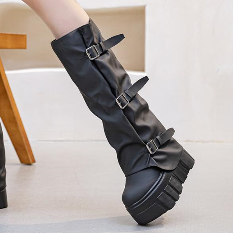 Sepatu Boots Wanita Platform T - Knee High Boots Women ulasan dan harga