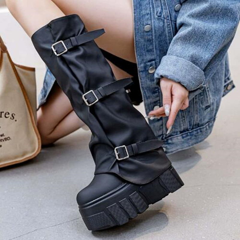 Sepatu Boots Wanita Platform T - Knee High Boots Women ulasan dan harga